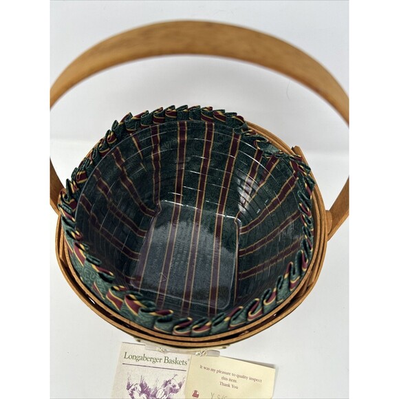 Longaberger Jingle Bell Basket Christmas Collection from 1994 with tie on - Picture 6 of 11